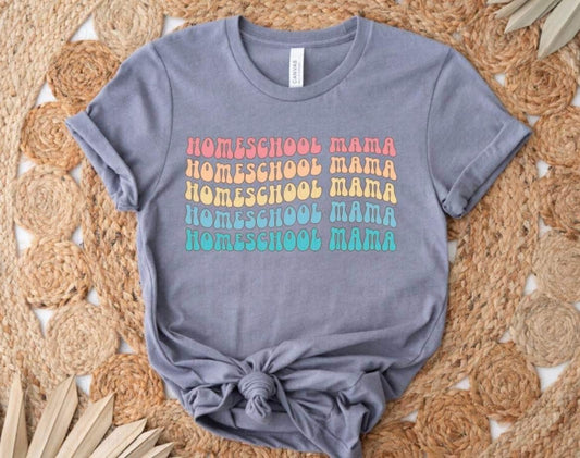 Homeschool Mama Retro Stacked