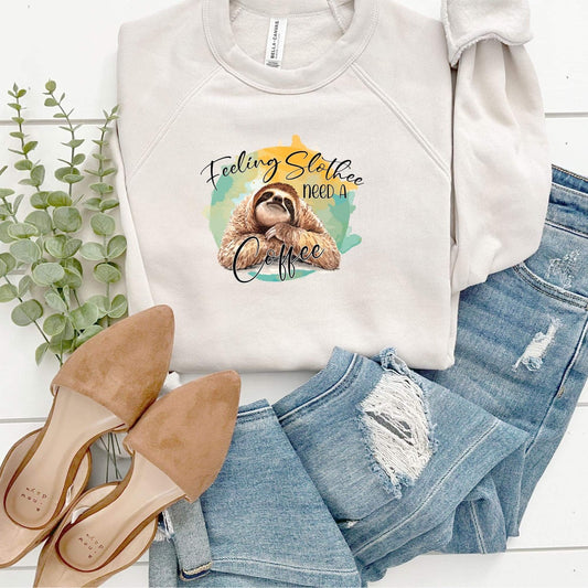 FEELING SLOTHEE NEED A COFFEE - DTF TRANSFER