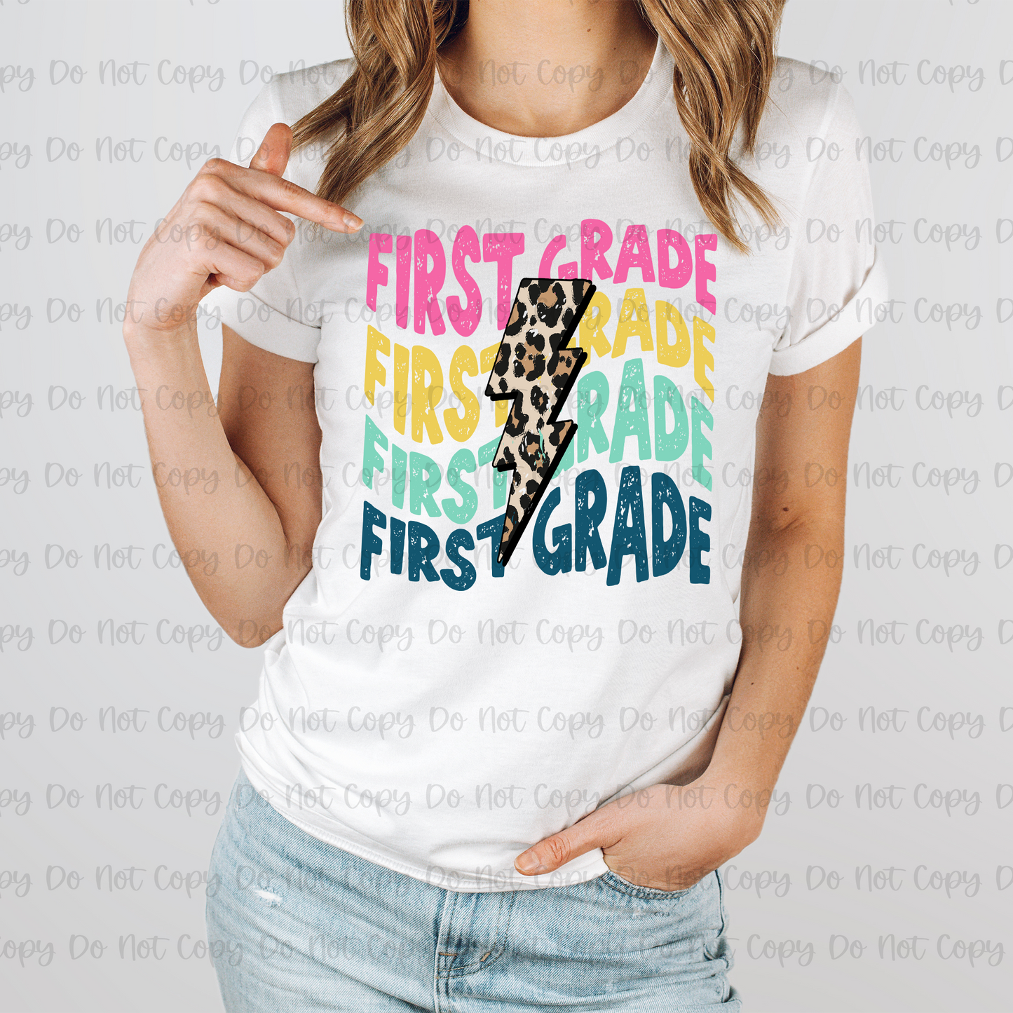 SCHOOL GRADE STACKED W/ LIGHTING BOLT - DTF TRANSFER