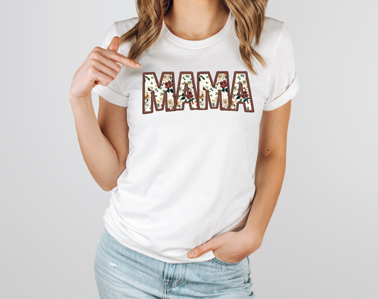 BURGUNDY MAMA - FAUX EMBROIDERY - DTF TRANSFER