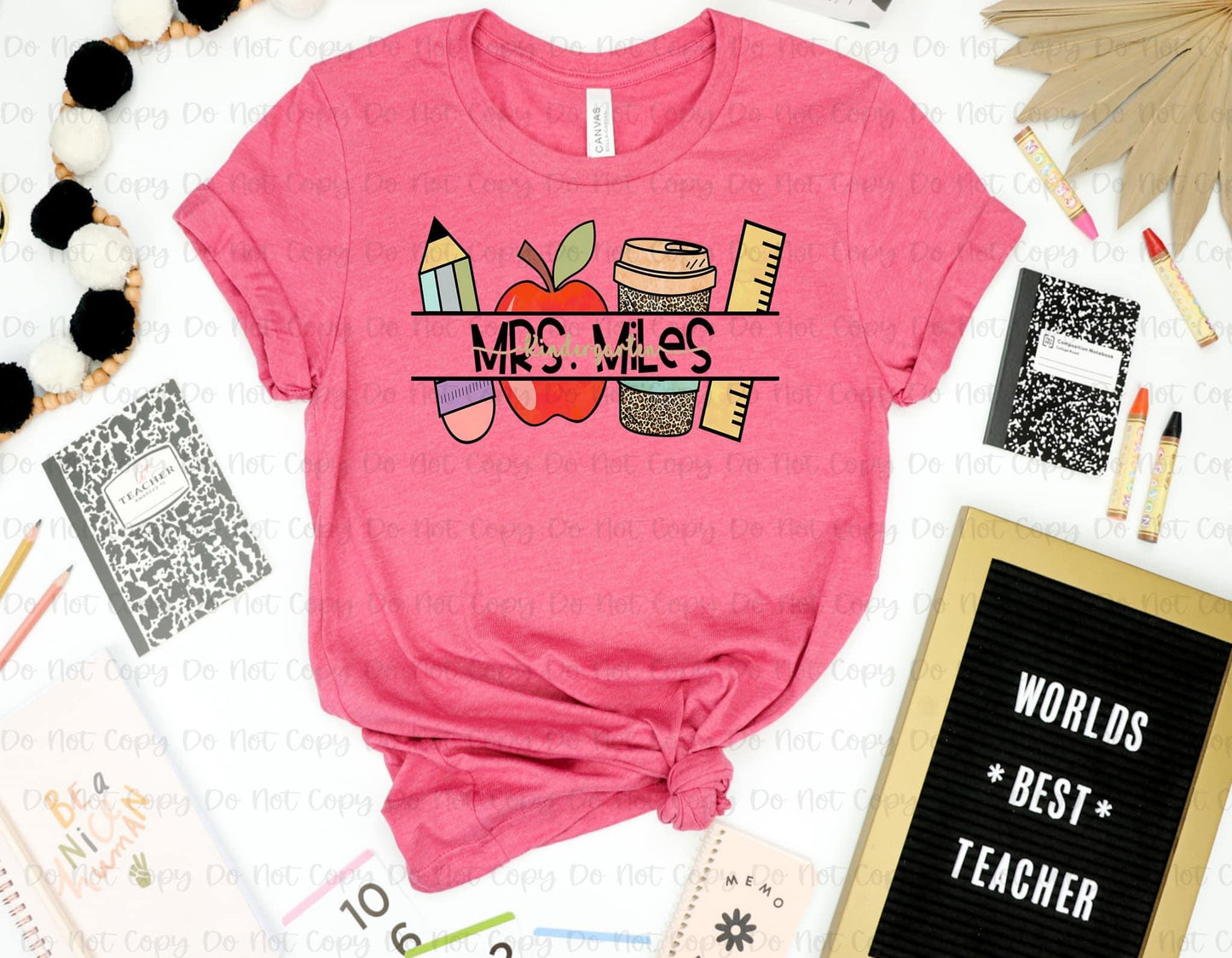 Teacher Supplies Name with Knockout