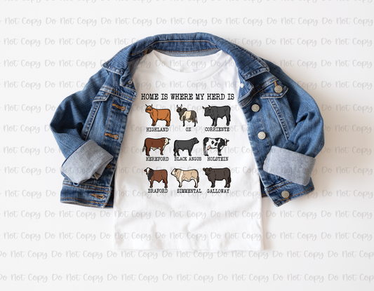 HOME IS WHERE MY HERD IS - DTF TRANSFER