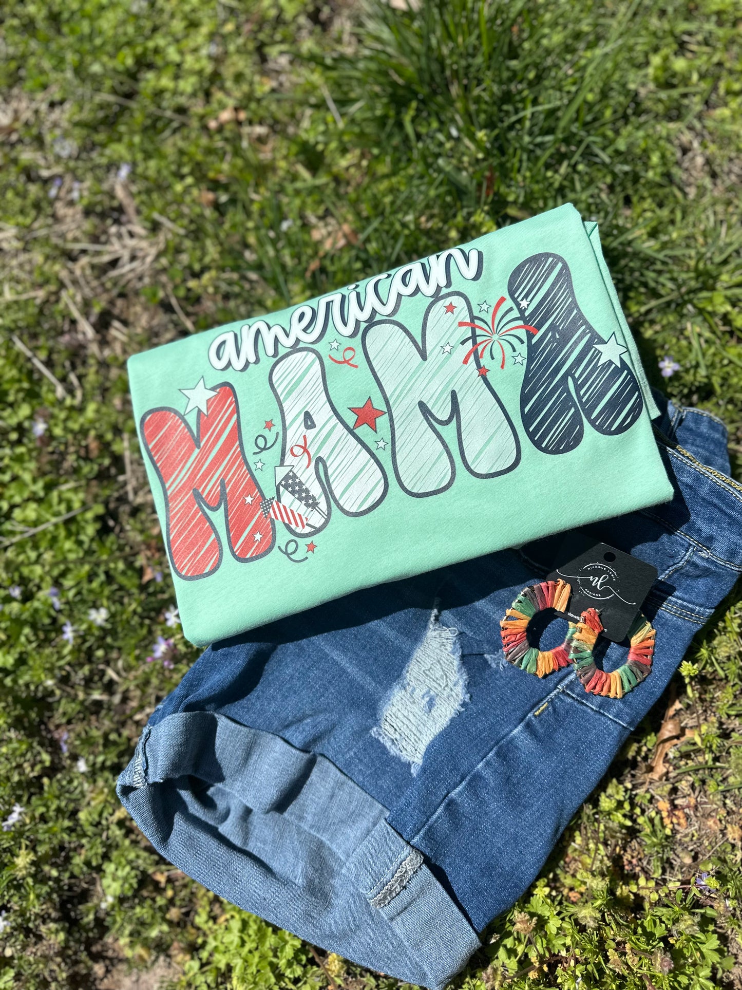 AMERICAN MAMA SCRIBBLE - DTF TRANSFER