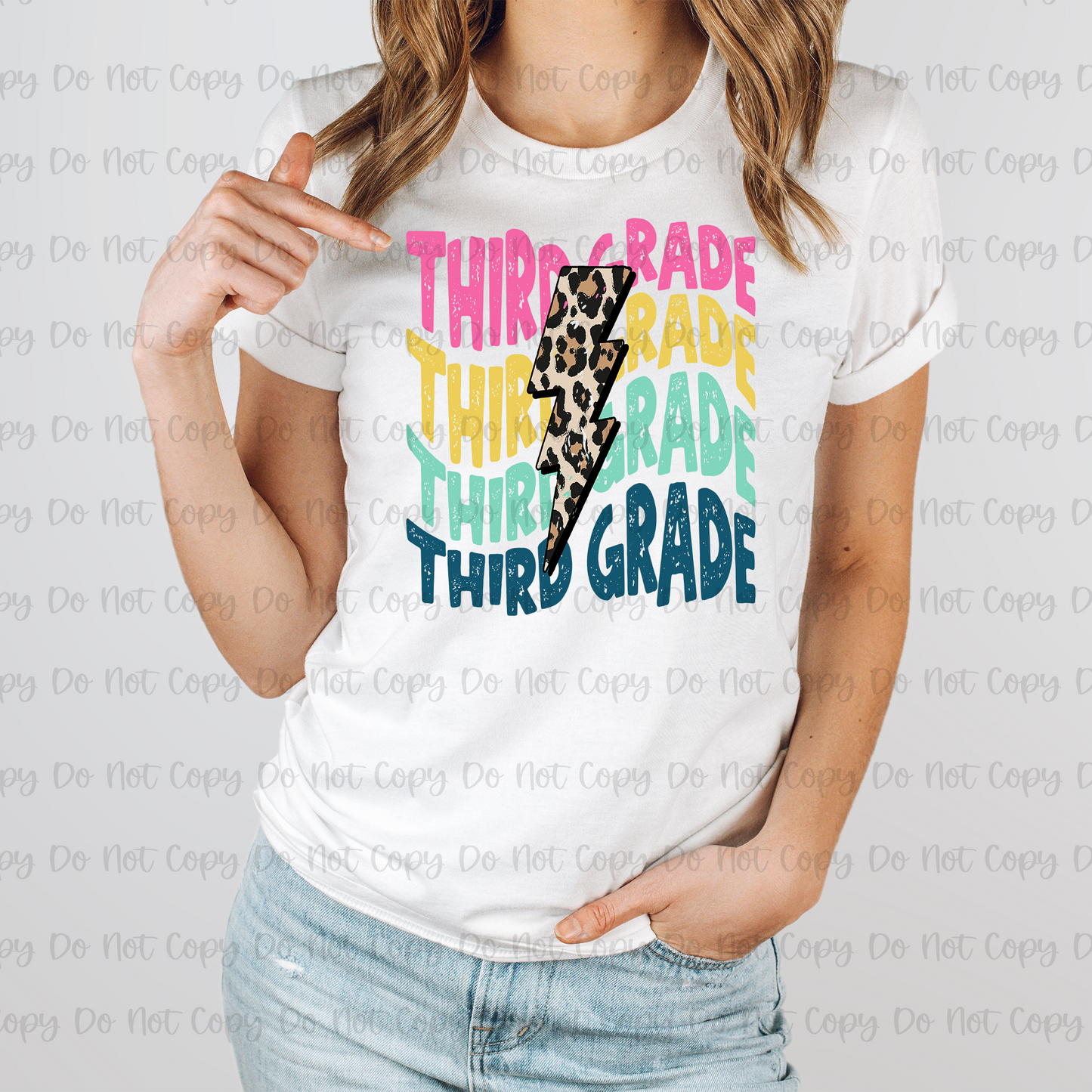 SCHOOL GRADE STACKED W/ LIGHTING BOLT - DTF TRANSFER