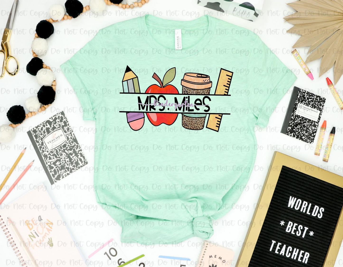 Teacher Supplies Name with Knockout