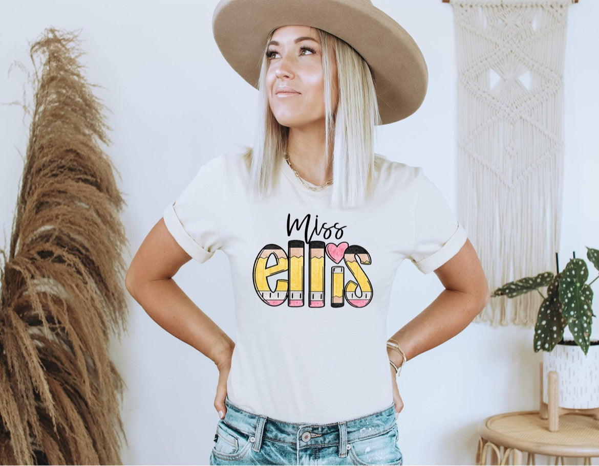 PENCIL NAMES (NAME IN PENCIL ALPHA) - CUSTOM TRANSFER