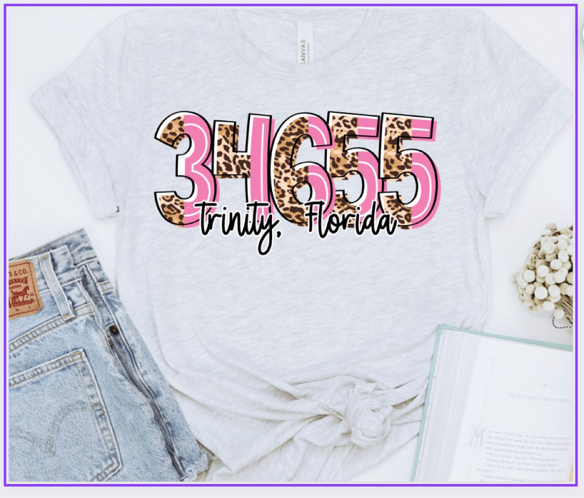 LEOPARD AND PINK ZIP CODE - CUSTOM TRANSFER