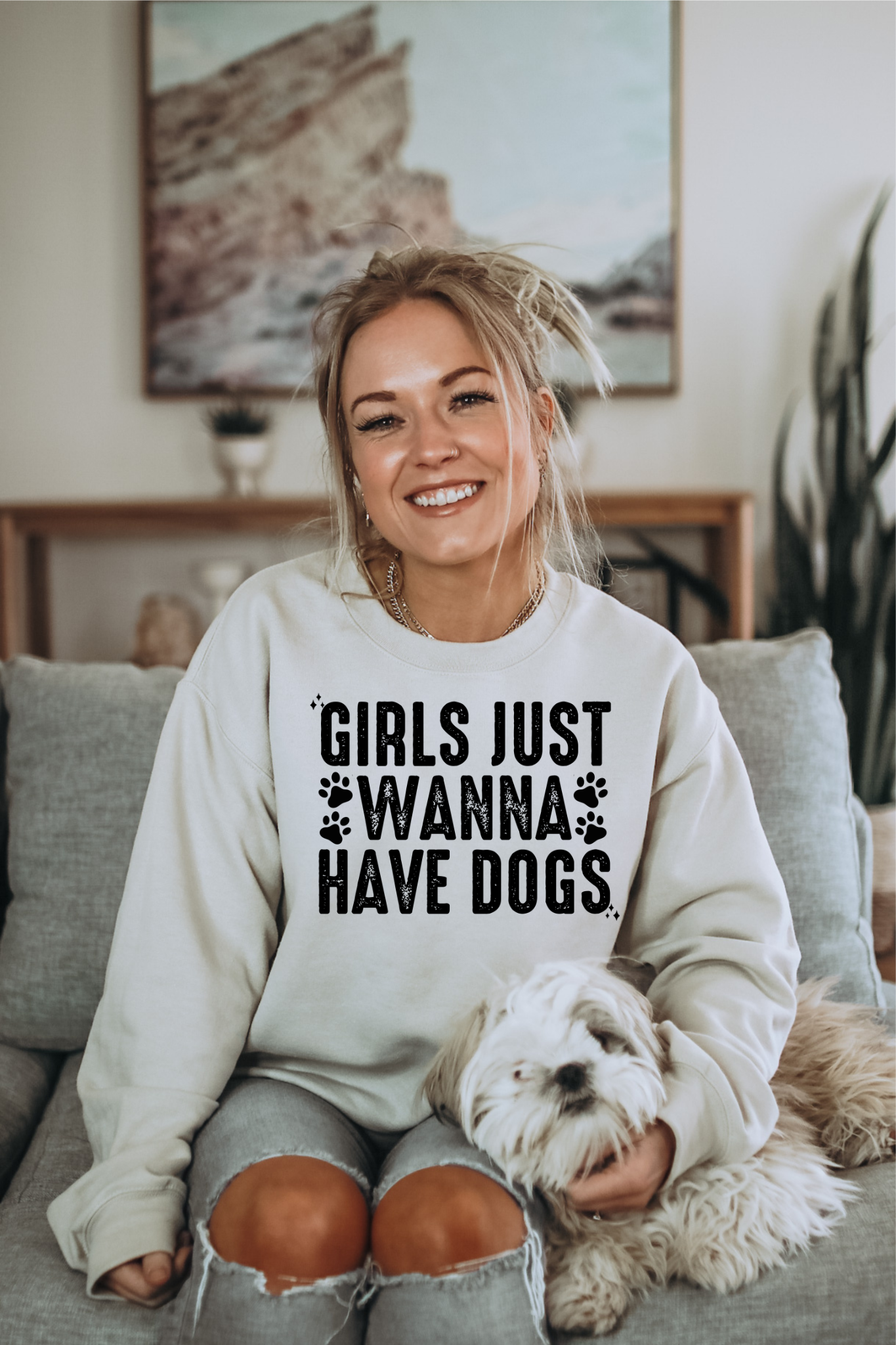 GIRLS JUST WANNA HAVE DOGS - DTF TRANSFER