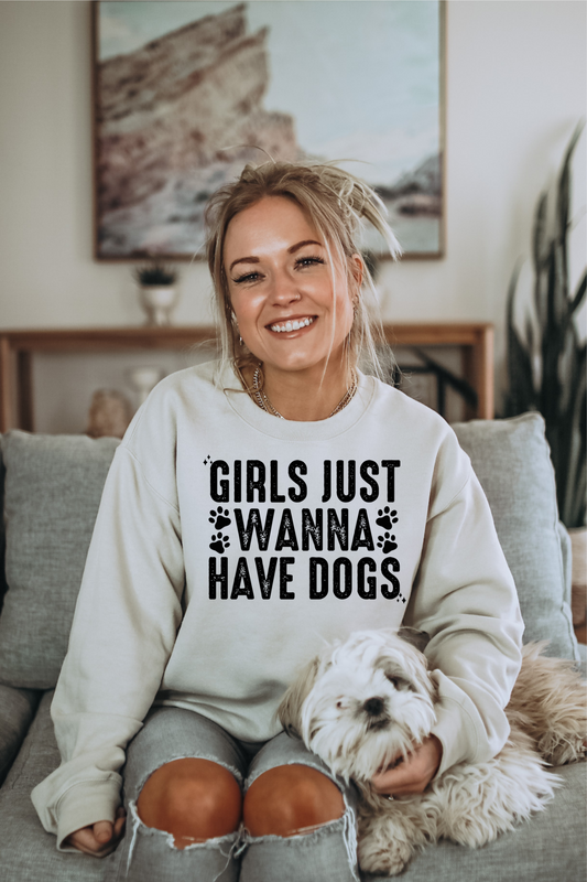 GIRLS JUST WANNA HAVE DOGS - DTF TRANSFER