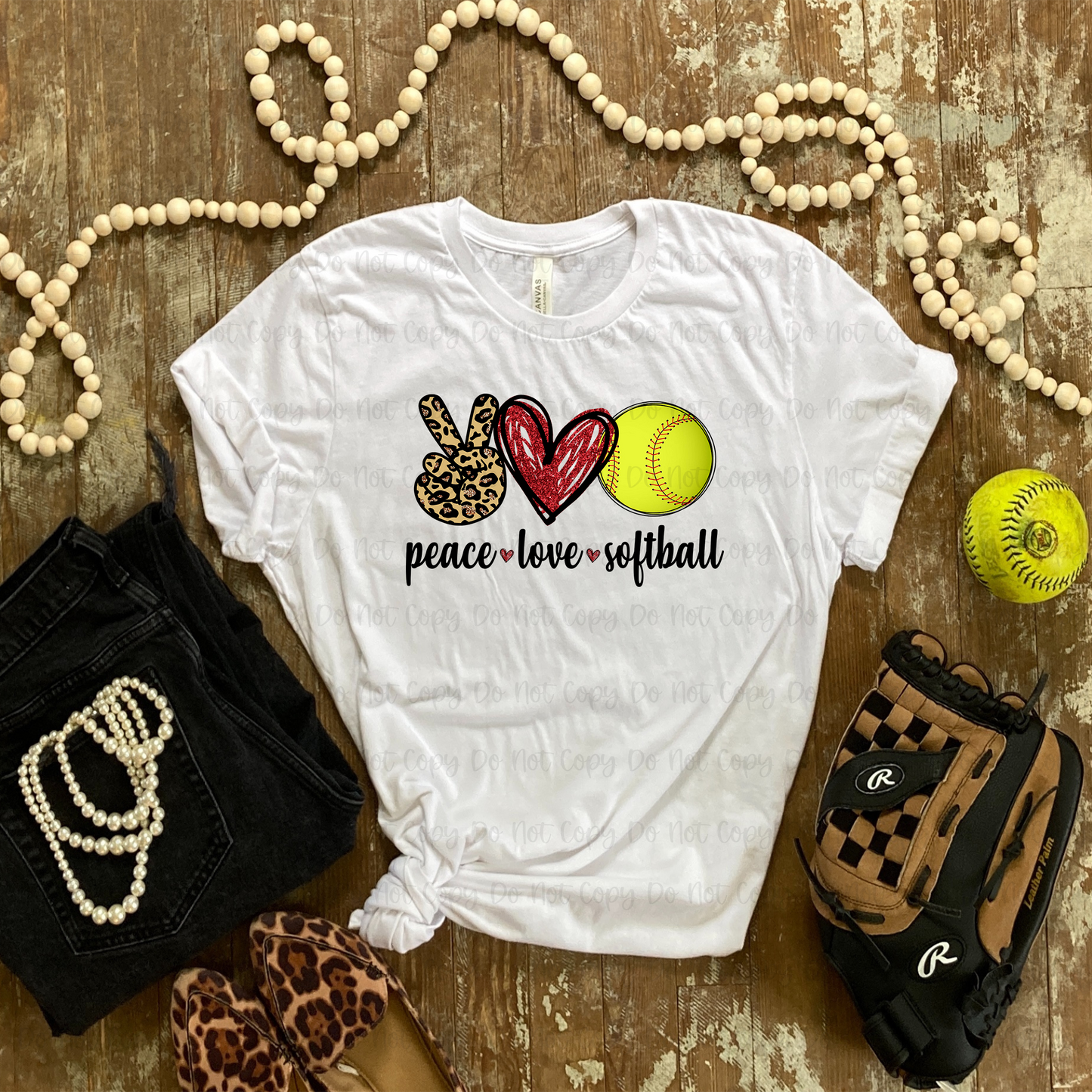 PEACE LOVE SOFTBALL - DTF TRANSFER