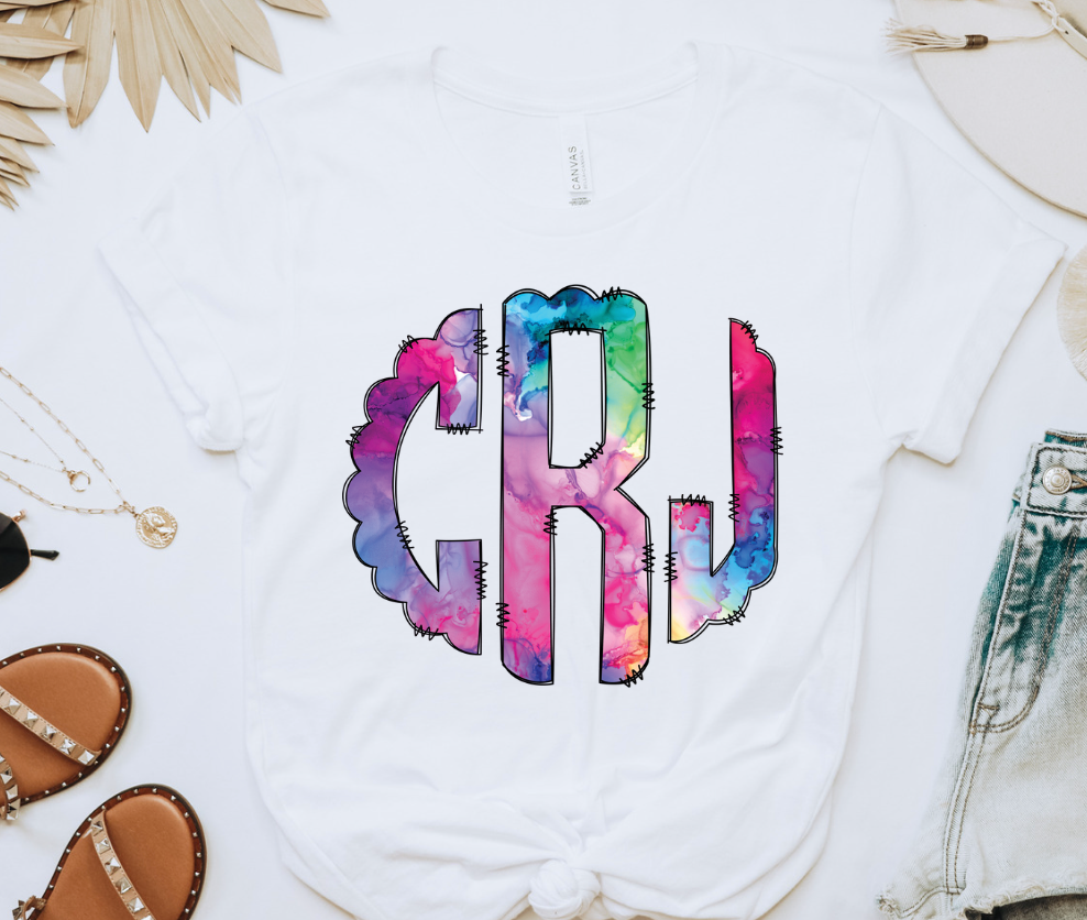 Purple Glitter Monogram Youth Shirt – shopollieandco