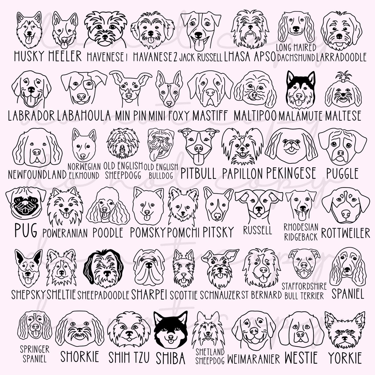 DOG TITLE W/ PORTRAIT OUTLINE - CUSTOM TRANSFER