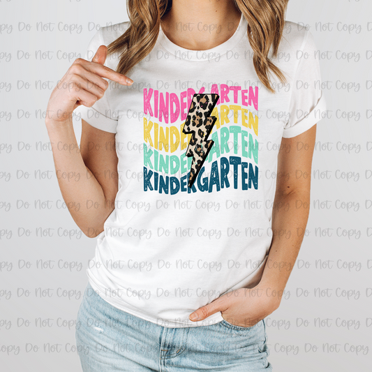 SCHOOL GRADE STACKED W/ LIGHTING BOLT - DTF TRANSFER