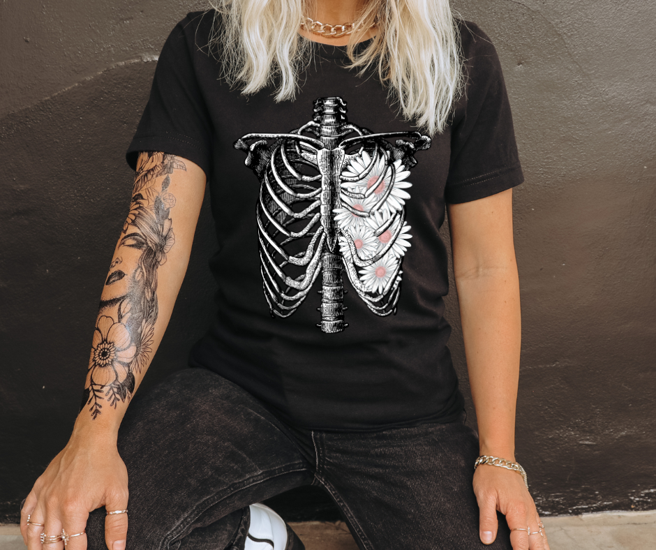 FLORAL RIBCAGE - DTF TRANSFER