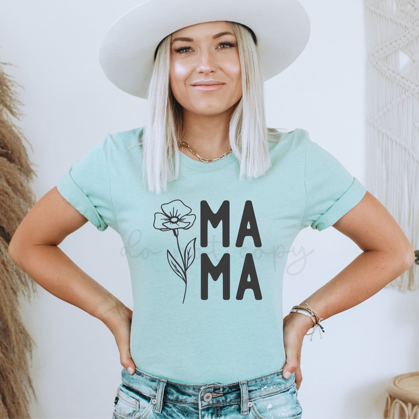 MAMA STACKED W/ FLOWER - DTF TRANSFER