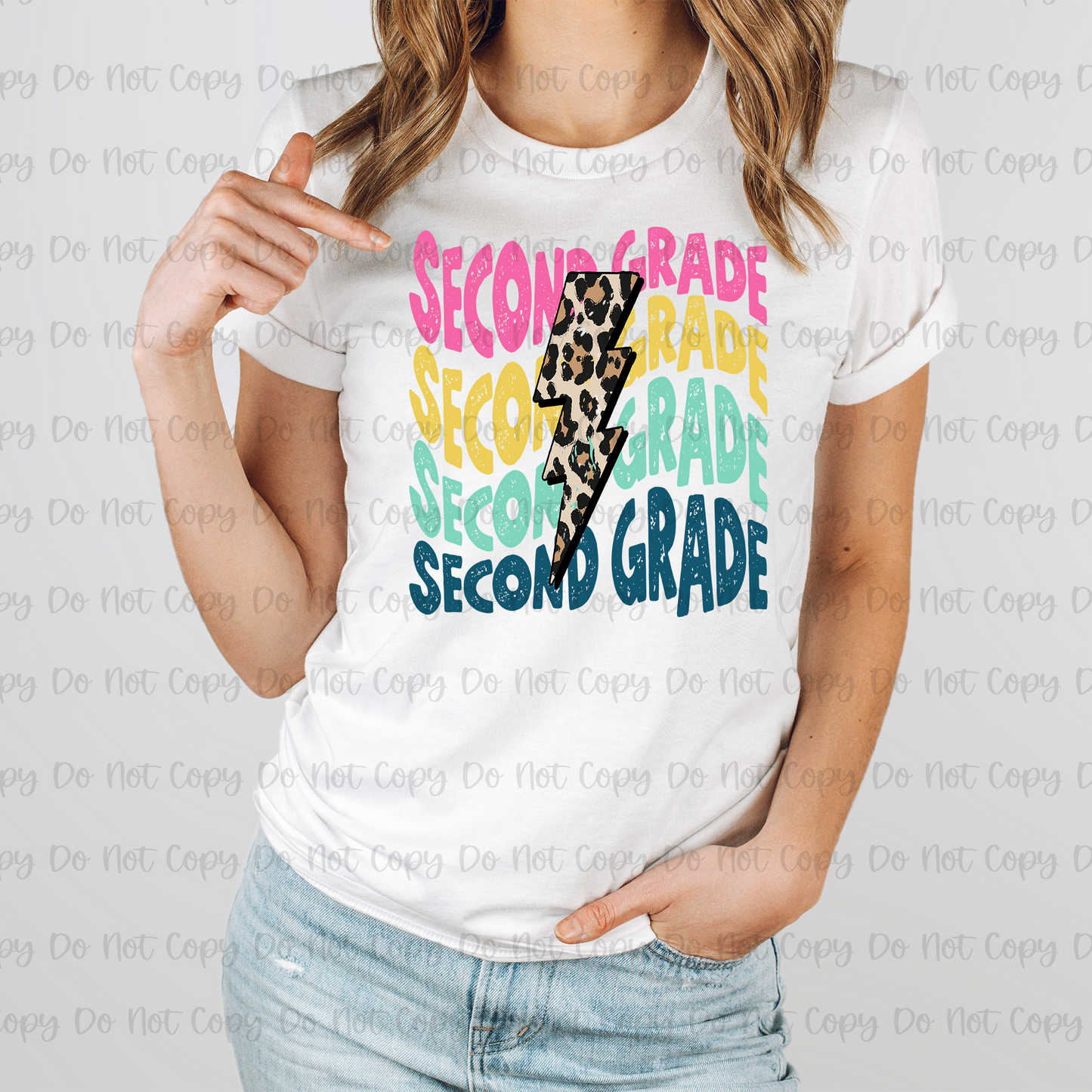 SCHOOL GRADE STACKED W/ LIGHTING BOLT - DTF TRANSFER