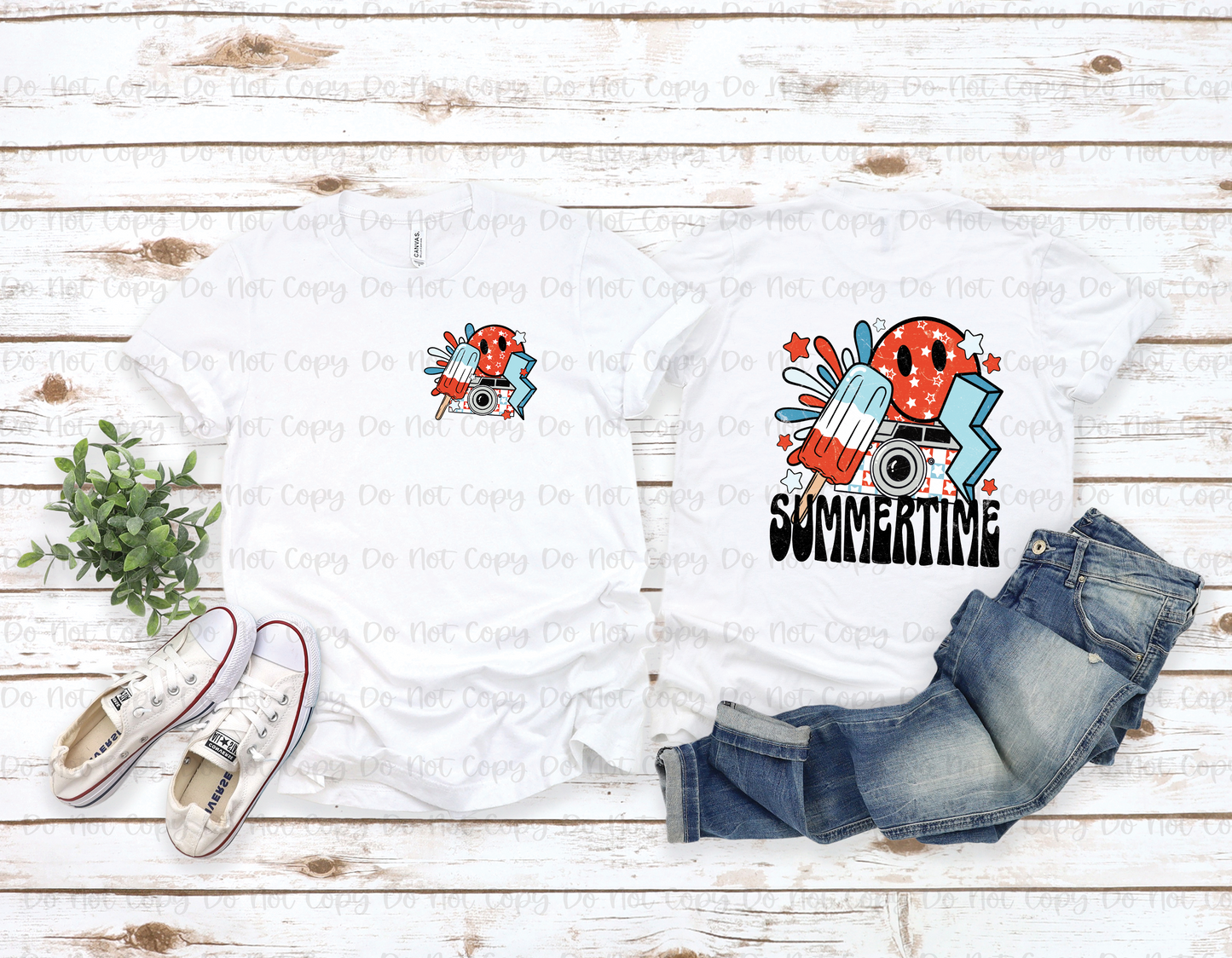 PATRIOTIC SUMMERTIME - FRONT+BACK - DTF TRANSFER