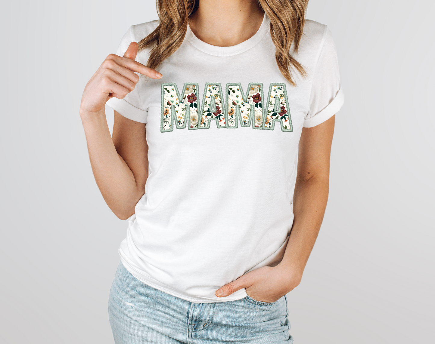 MINT MAMA - FAUX EMBROIDERY - DTF TRANSFER