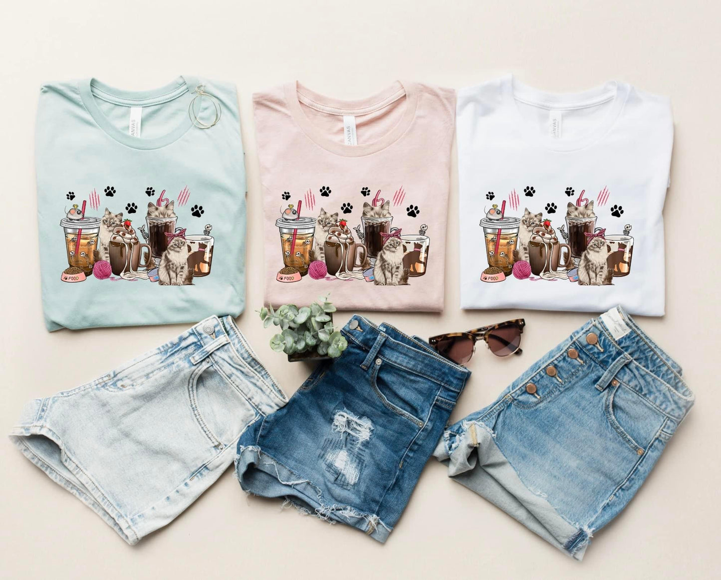 CAT TRIO W/ LATTES - DTF TRANSFER