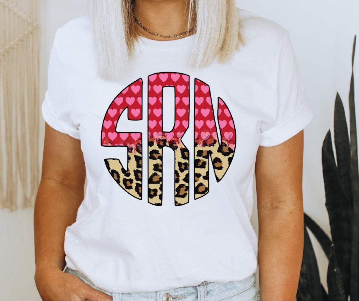 Monogrammed Leopard T-Shirt