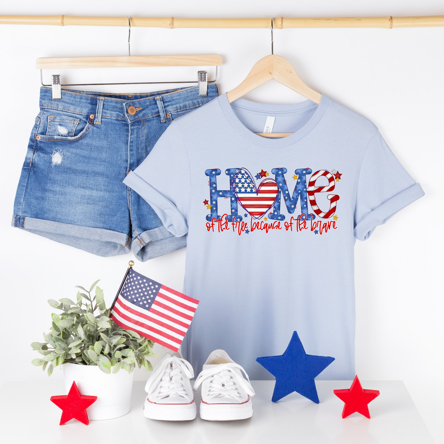 HOME OF THE FREE BECAUSE OF THE BRAVE - DTF TRANSFER