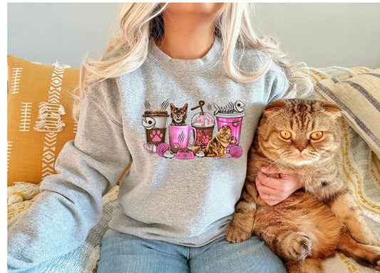 PINK CAT LATTES - DTF TRANSFER
