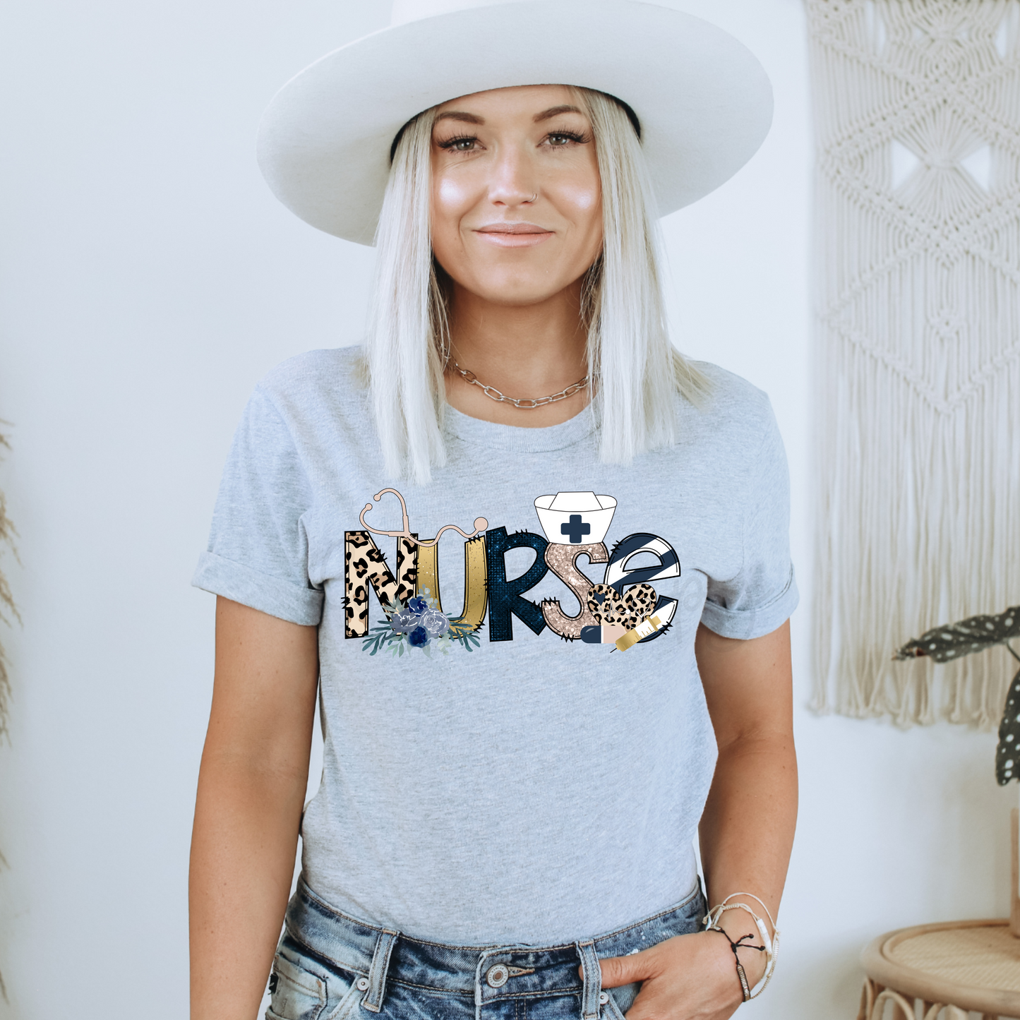 NURSE ALPHA NAVY & GOLD - DTF TRANSFER