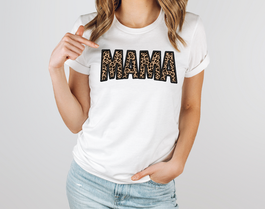 LEOPARD MAMA - FAUX EMBROIDERY - DTF TRANSFER