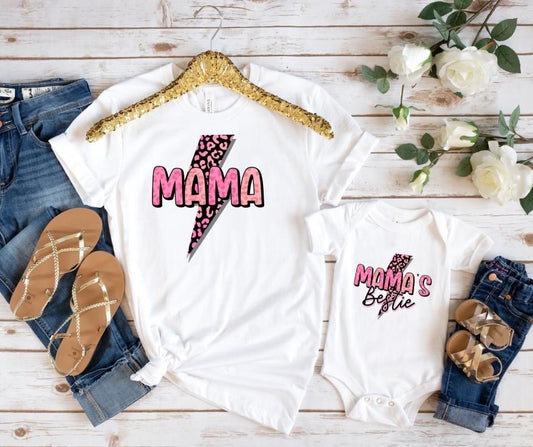 PINK LIGHTNING BOLT MAMA  - DTF TRANSFER