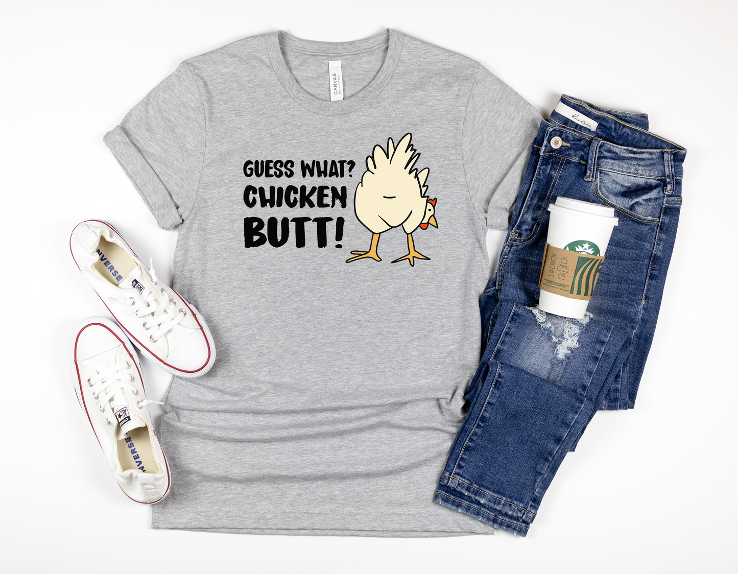 GUESS WHAT, CHICKEN BUTT - DTF TRANSFER