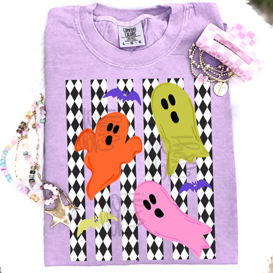 STRIPE PREPPY GHOST - DTF TRANSFER