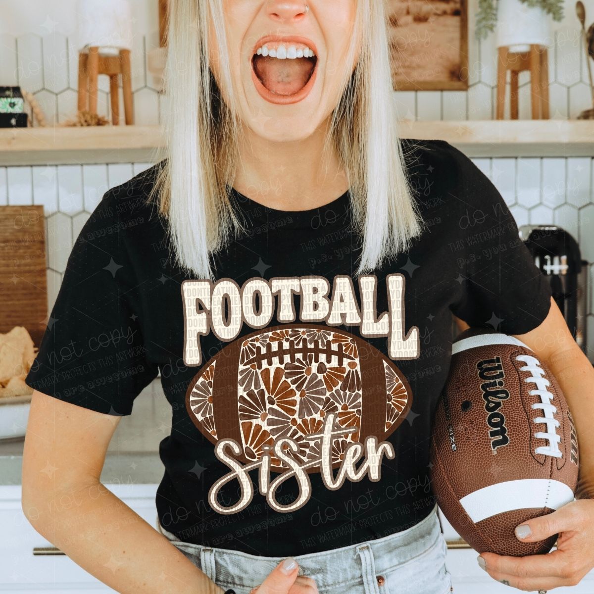 FLORAL FOOTBALL NAMES - DTF TRANSFER