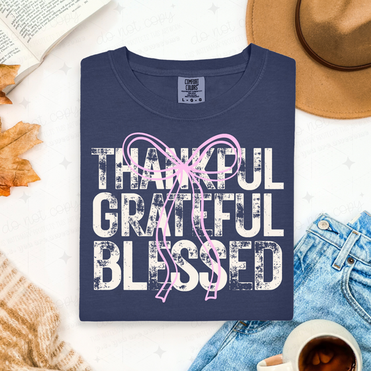 COQUETTE THANKFUL GRATEFUL BLESSED - COMPLETED TEE