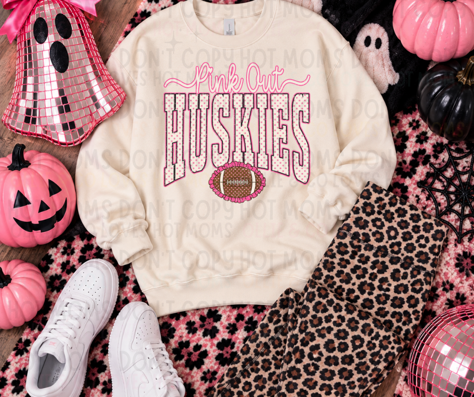 POLKA DOT PINK OUT MASCOTS - DTF TRANSFER