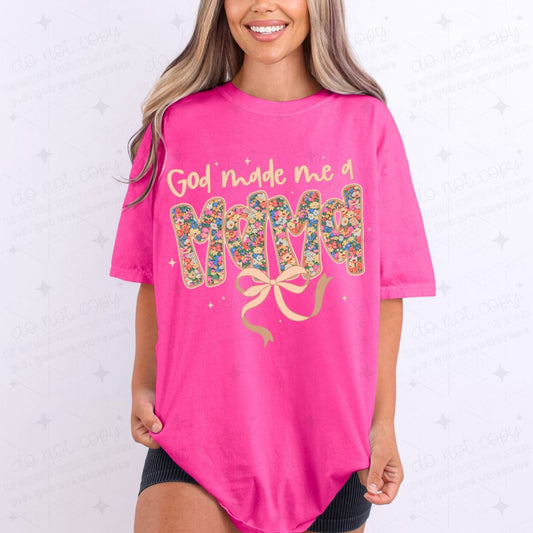 COQUETTE GOD MADE ME A MAMA - COMPLETED TEE