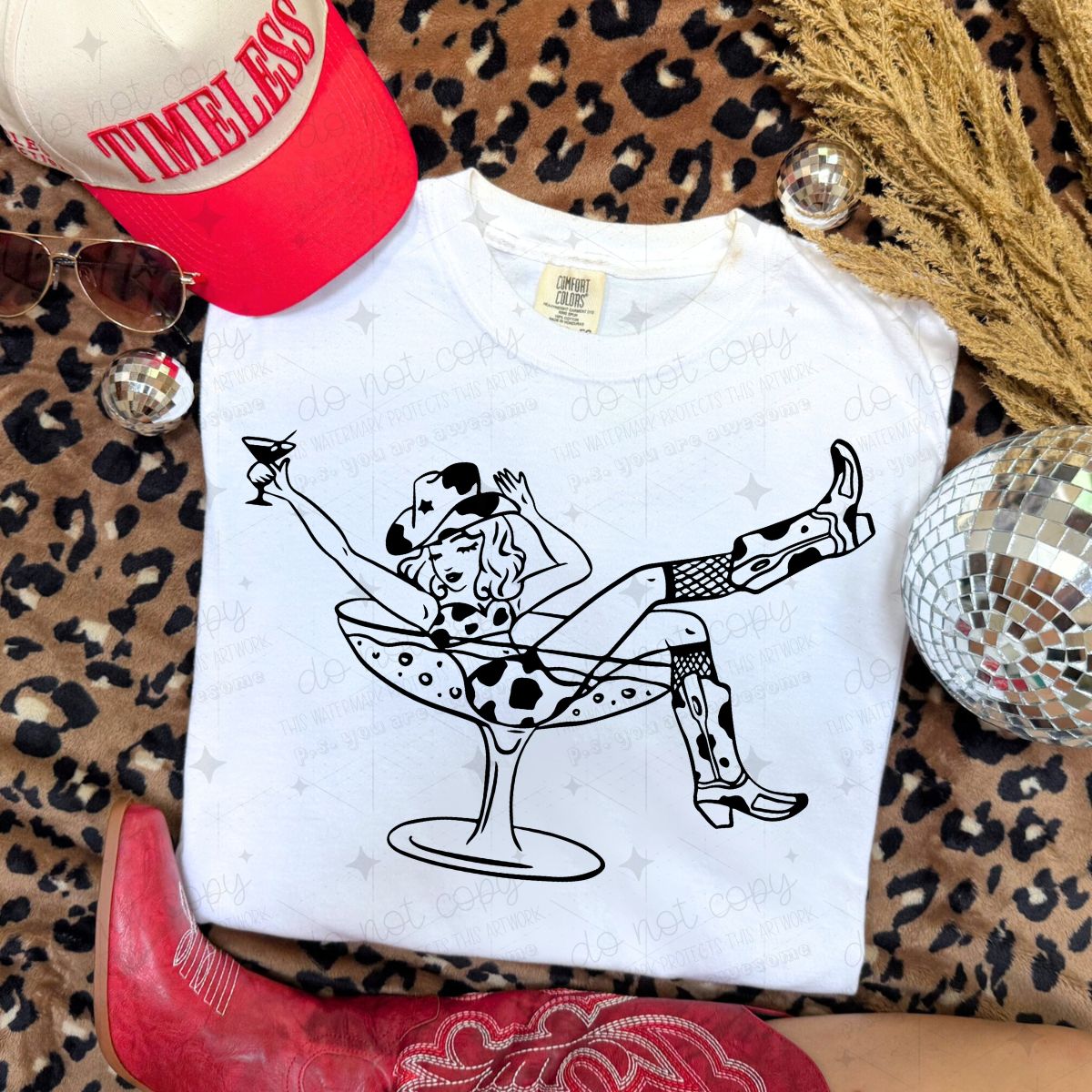 MARTINI COWGIRL - DTF TRANSFER