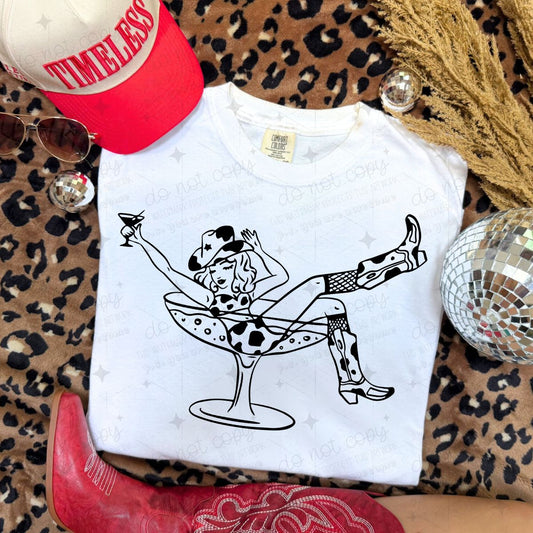 MARTINI COWGIRL - DTF TRANSFER