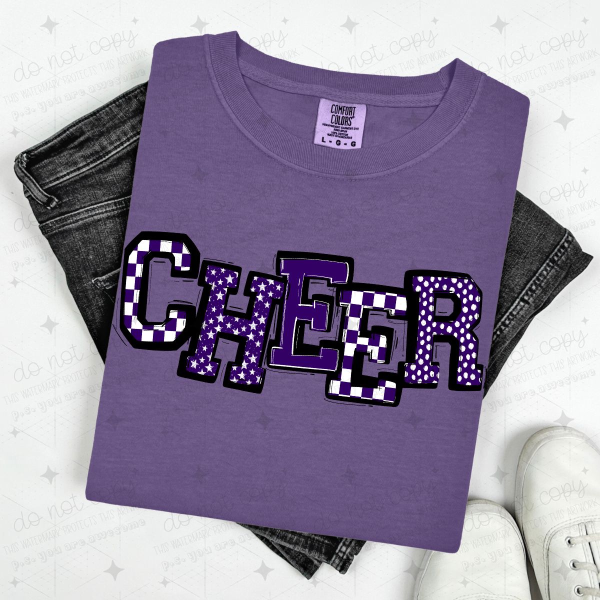 CHEER - PURPLE - DTF TRANSFER