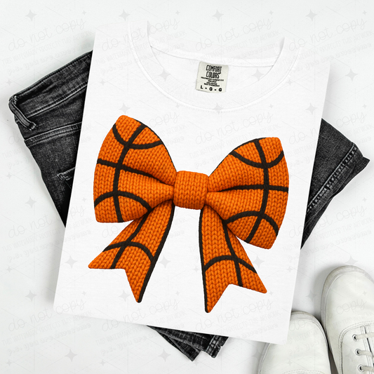 COQUETTE BASKETBALL BOW - FAUX YARN - DTF TRANSFER