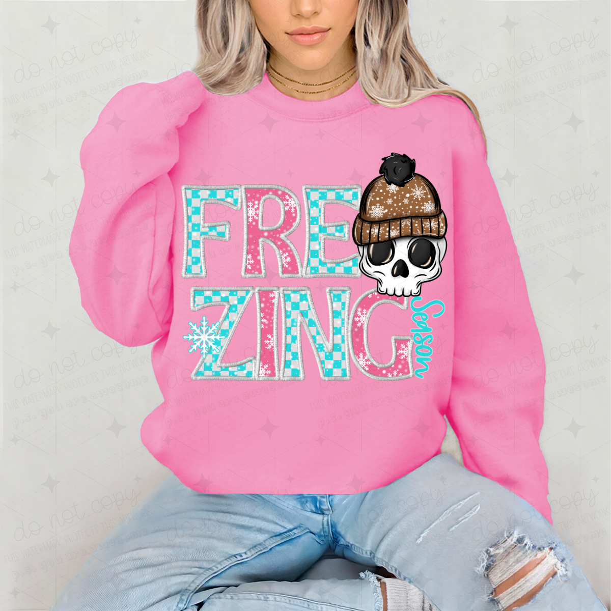 FREEZING SEASON - FAUX EMBROIDERY - DTF TRANSFER