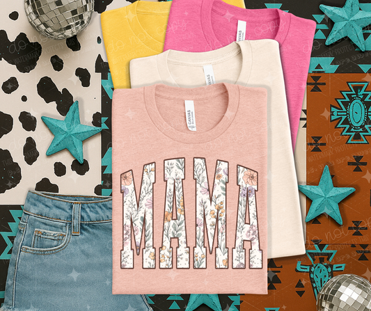 MAMA ARCH FLORAL BROWN - DTF TRANSFER
