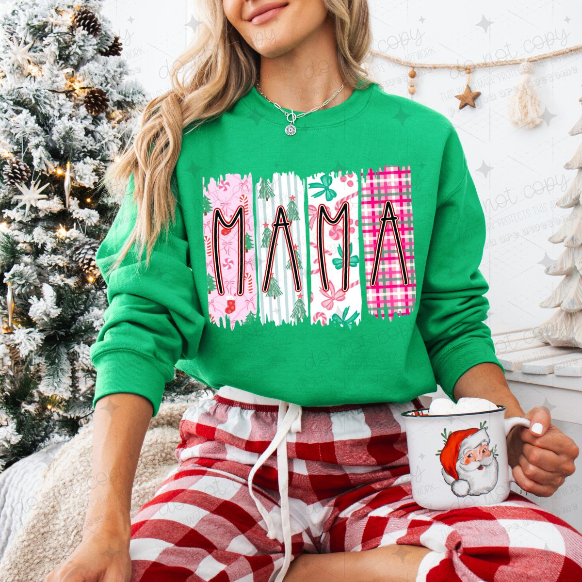 COQUETTE PREPPY CHRISTMAS MAMA - DTF TRANSFER