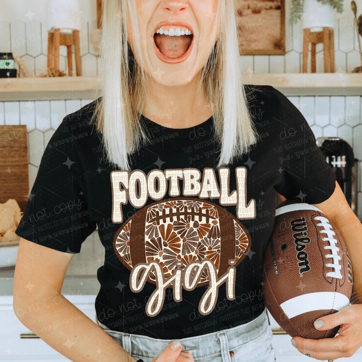 FLORAL FOOTBALL NAMES - DTF TRANSFER