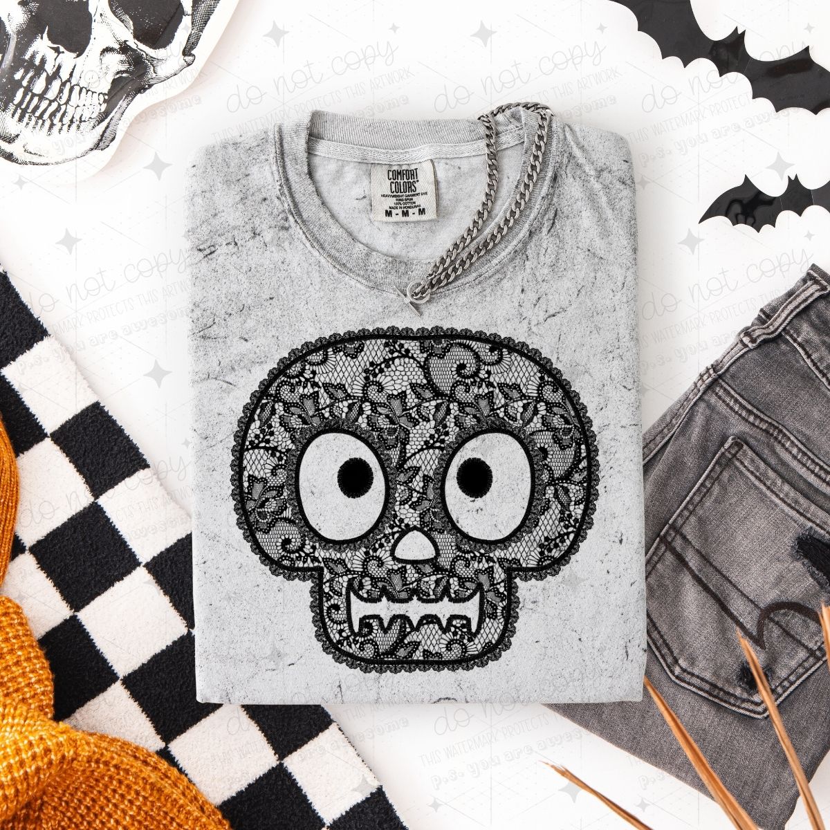 LACE SKELLIE - FAUX LACE - DTF TRANSFER