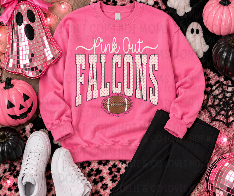 POLKA DOT PINK OUT MASCOTS - DTF TRANSFER