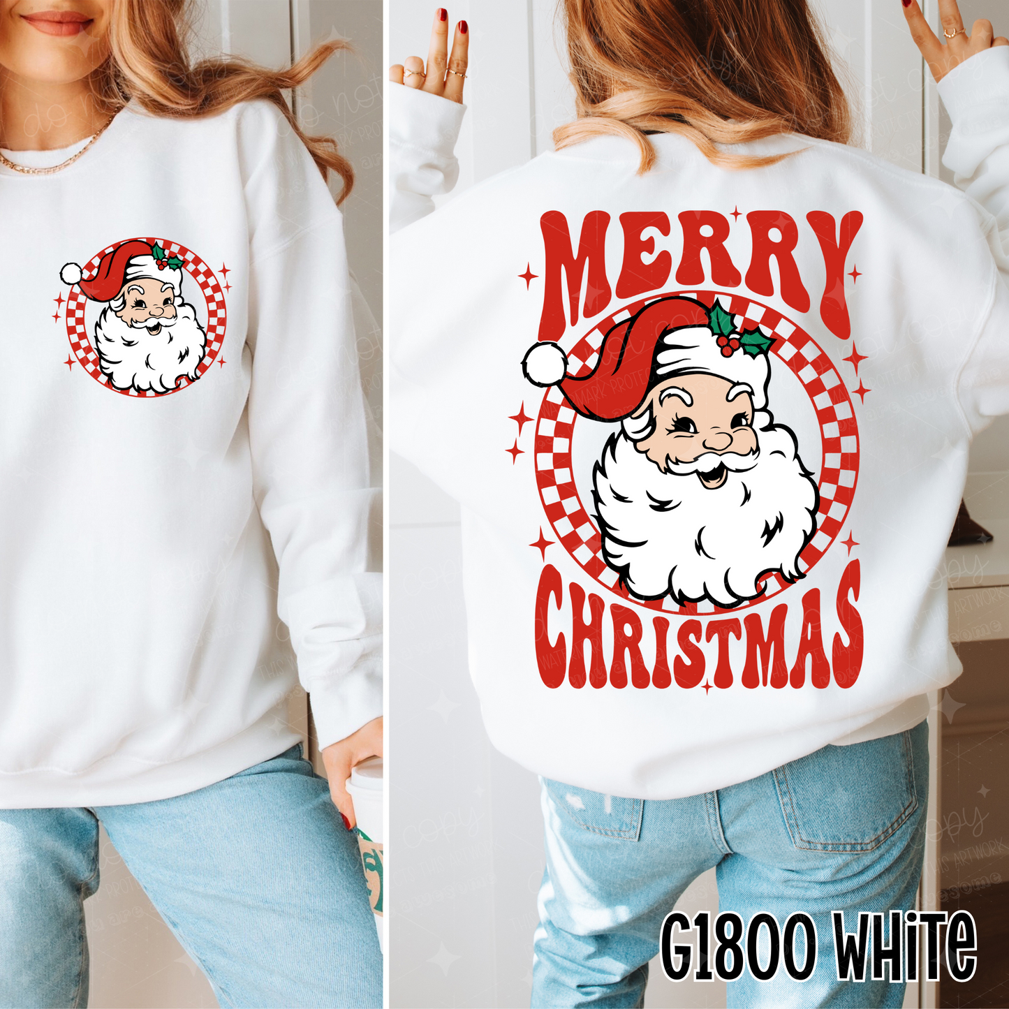 Merry Christmas Santa Checker- front & back