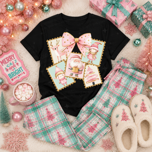 PINK GOLD CHRISTMAS STAMPS - DTF TRANSFER