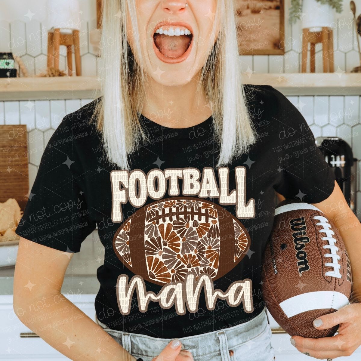FLORAL FOOTBALL NAMES - DTF TRANSFER