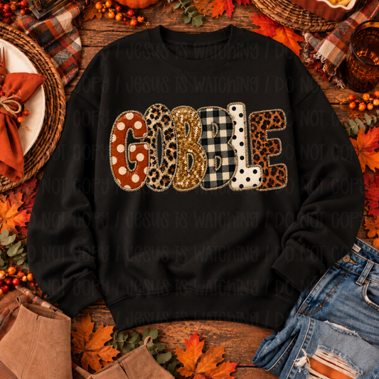 GOBBLE - FAUX EMBROIDERY - DTF TRANSFER