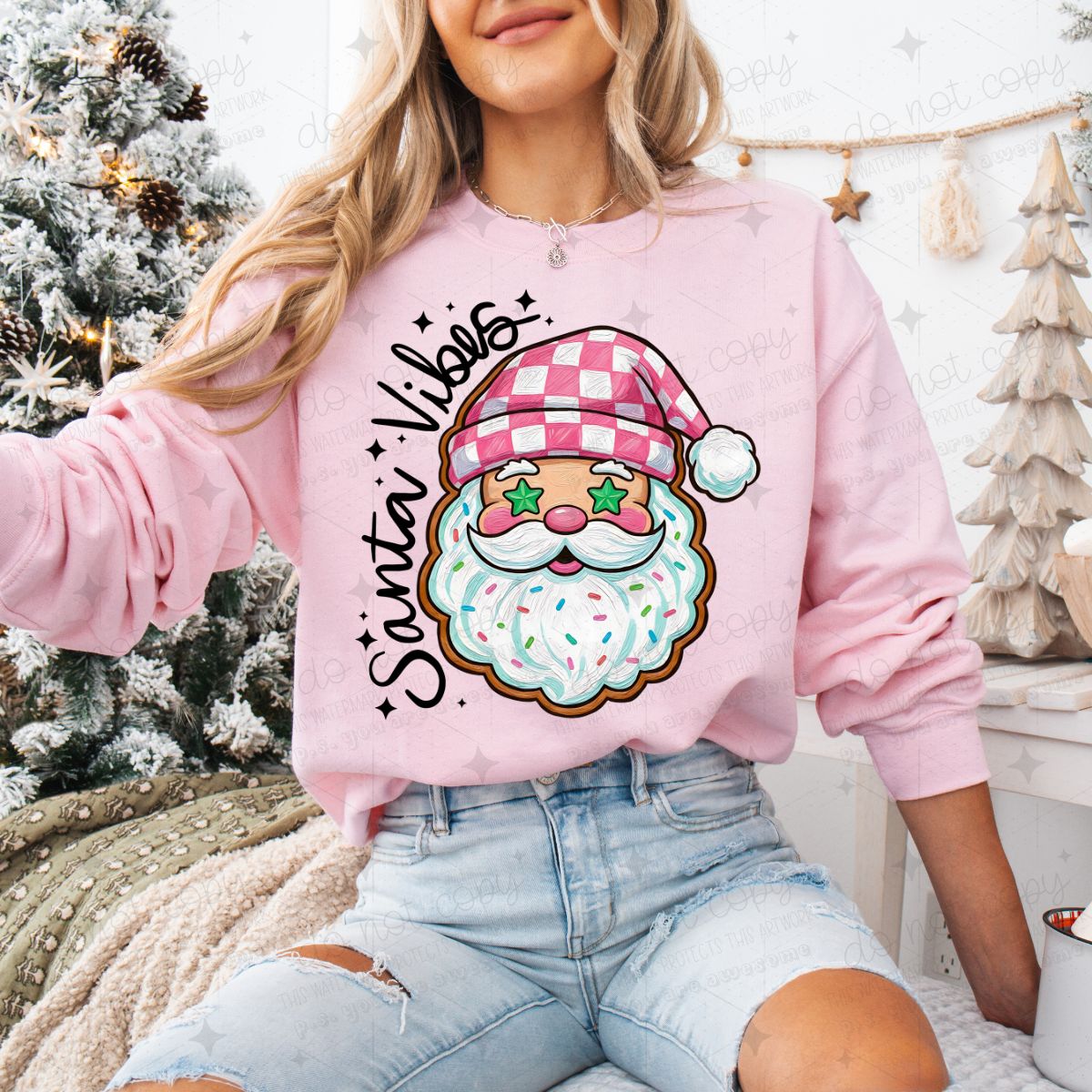 SANTA VIBES - LIGHT COMPLEXION - DTF TRANSFER